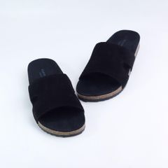 Dép đế trấu birken quai ngang chữ I da lộn HISHOO R100
