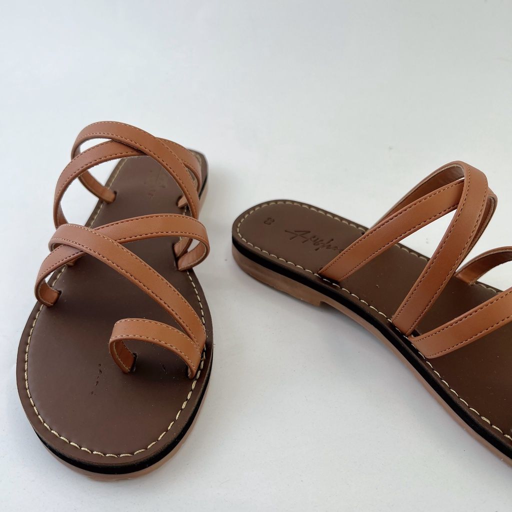 Dép Lê Nữ Xỏ Ngón Đế Bệt Quai Đan Chéo có Bigsize HISHOO S071