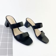 Giày Cao Gót 5cm Nữ Đế Vuông Quai Ngang Hishoo S055