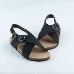 Dép đế trấu Sandal birken quai ngang da bò HISHOO M101