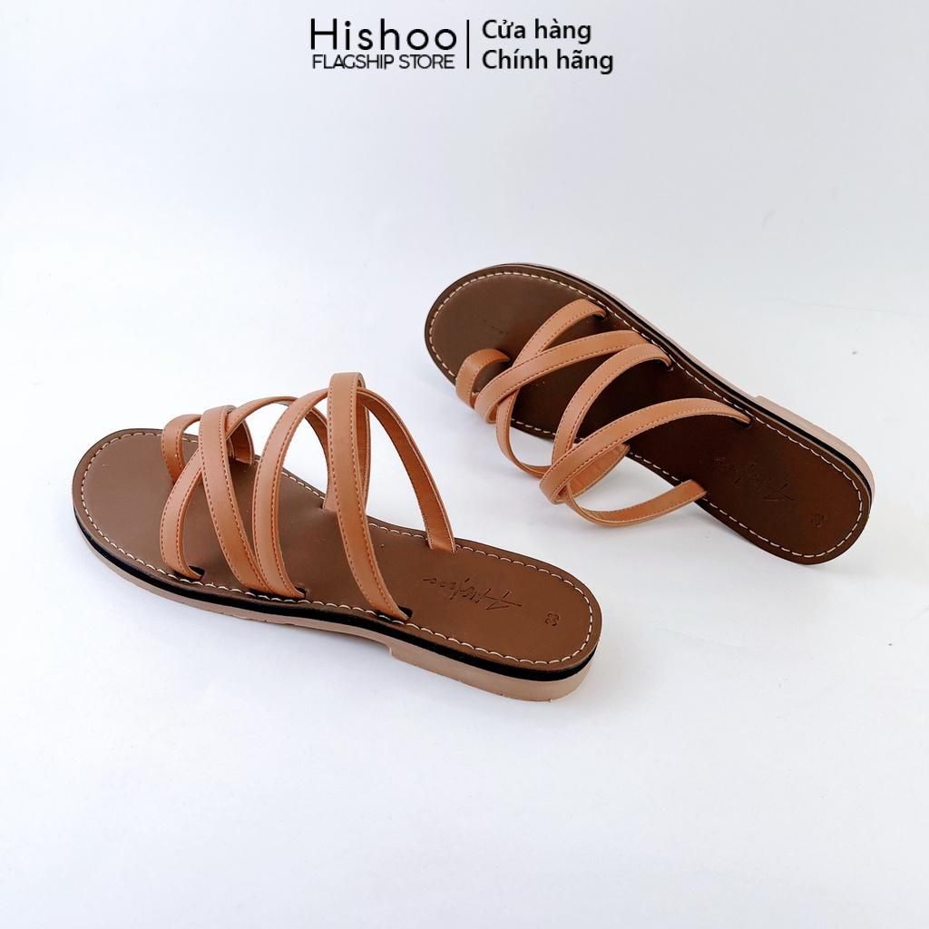 Dép Lê Nữ Xỏ Ngón Đế Bệt Quai Đan Chéo có Bigsize HISHOO S071