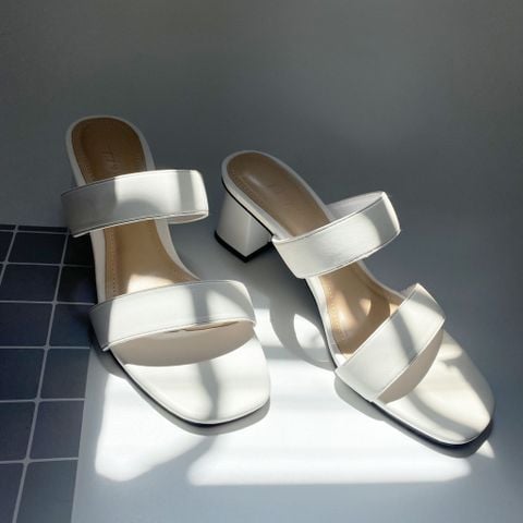 Giày Cao Gót 5cm Nữ Đế Vuông Quai Ngang Hishoo S055