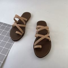 Dép Lê Nữ Xỏ Ngón Đế Bệt Quai Đan Chéo có Bigsize HISHOO S071