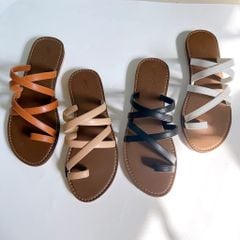 Dép Lê Nữ Xỏ Ngón Đế Bệt Quai Đan Chéo có Bigsize HISHOO S071