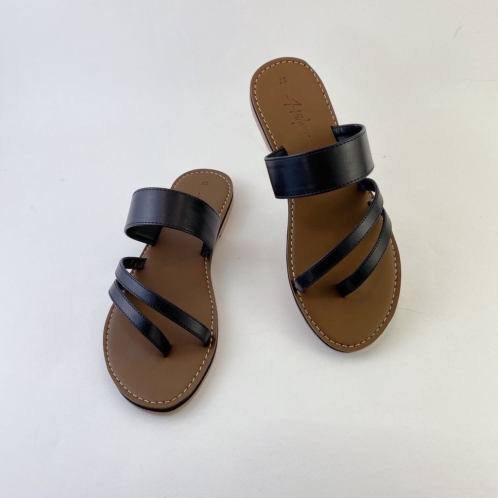 Dép Lê Nữ Xỏ Ngón Đế Bệt Quai Ngang có Bigsize HISHOO S035
