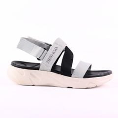 Giày Đi Học Sandal Đế Trắng Mặt Đen Quai Dù HISHOO F002