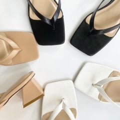 Giày Cao Gót Sandal Quai Mảnh Nữ Xỏ Ngón 4 cm HISHOO S015