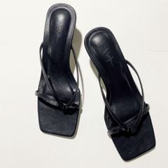 Giày Cao Gót Nữ 5cm Quai Mảnh Đế Vuông Hishoo S012