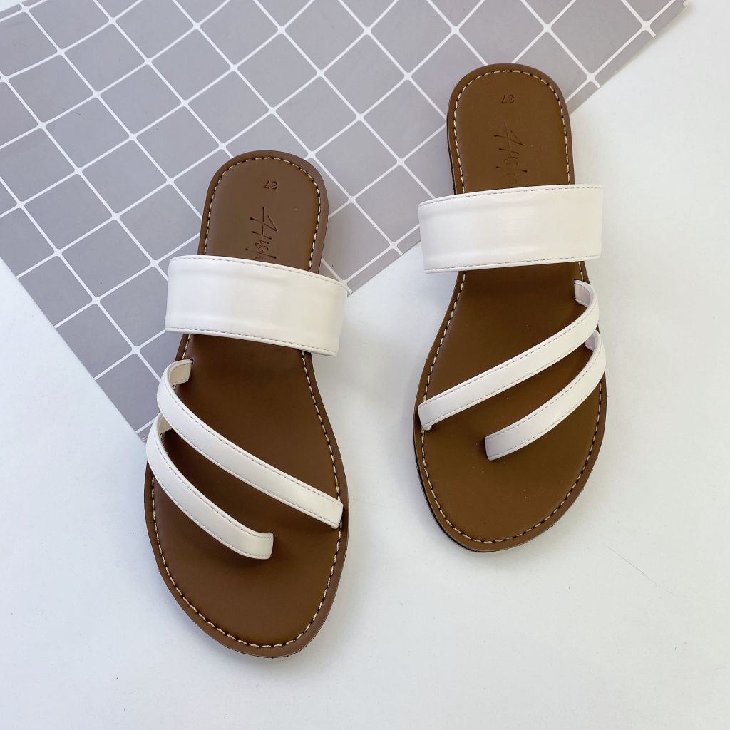 Dép Lê Nữ Xỏ Ngón Đế Bệt Quai Ngang có Bigsize HISHOO S035