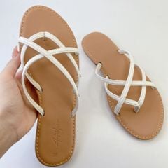 Dép Lê Nữ Xỏ Ngón Đế Bệt Quai Đan Chéo Dây Mảnh HISHOO S069