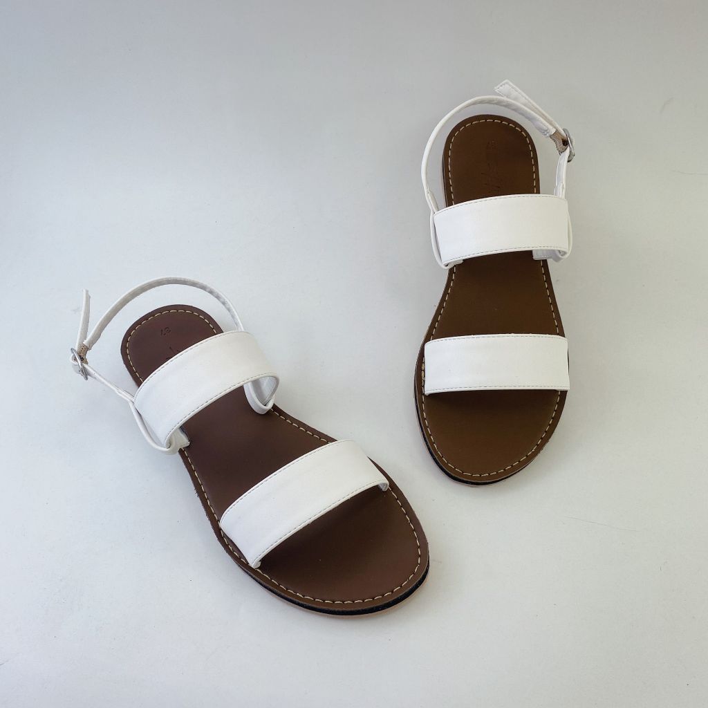 Giày Sandal Nữ Quai Ngang Da Mềm Có Bigsize Hishoo S050