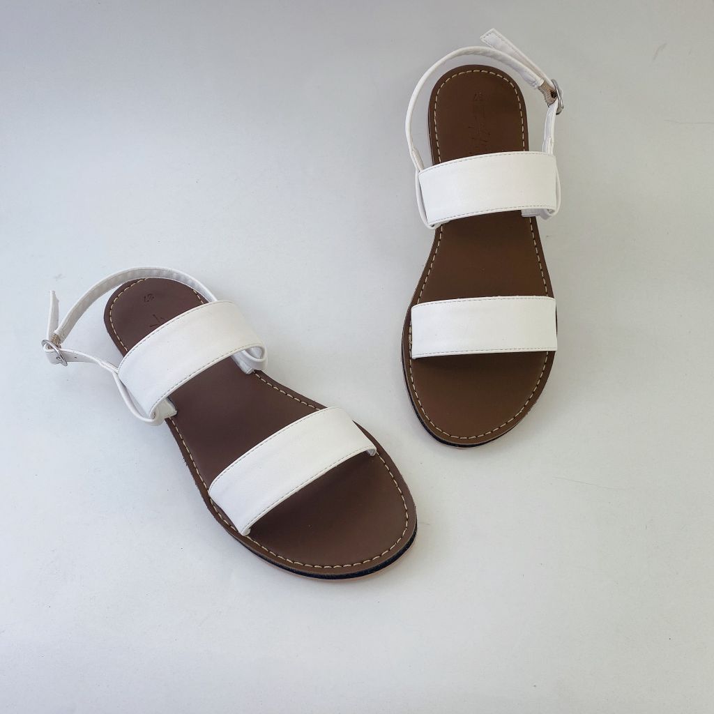Giày Sandal Nữ Quai Ngang Da Mềm Có Bigsize Hishoo S050