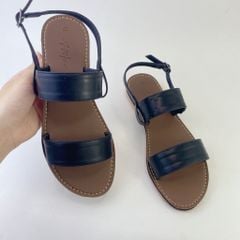 Giày Sandal Nữ Quai Ngang Da Mềm Có Bigsize Hishoo S050
