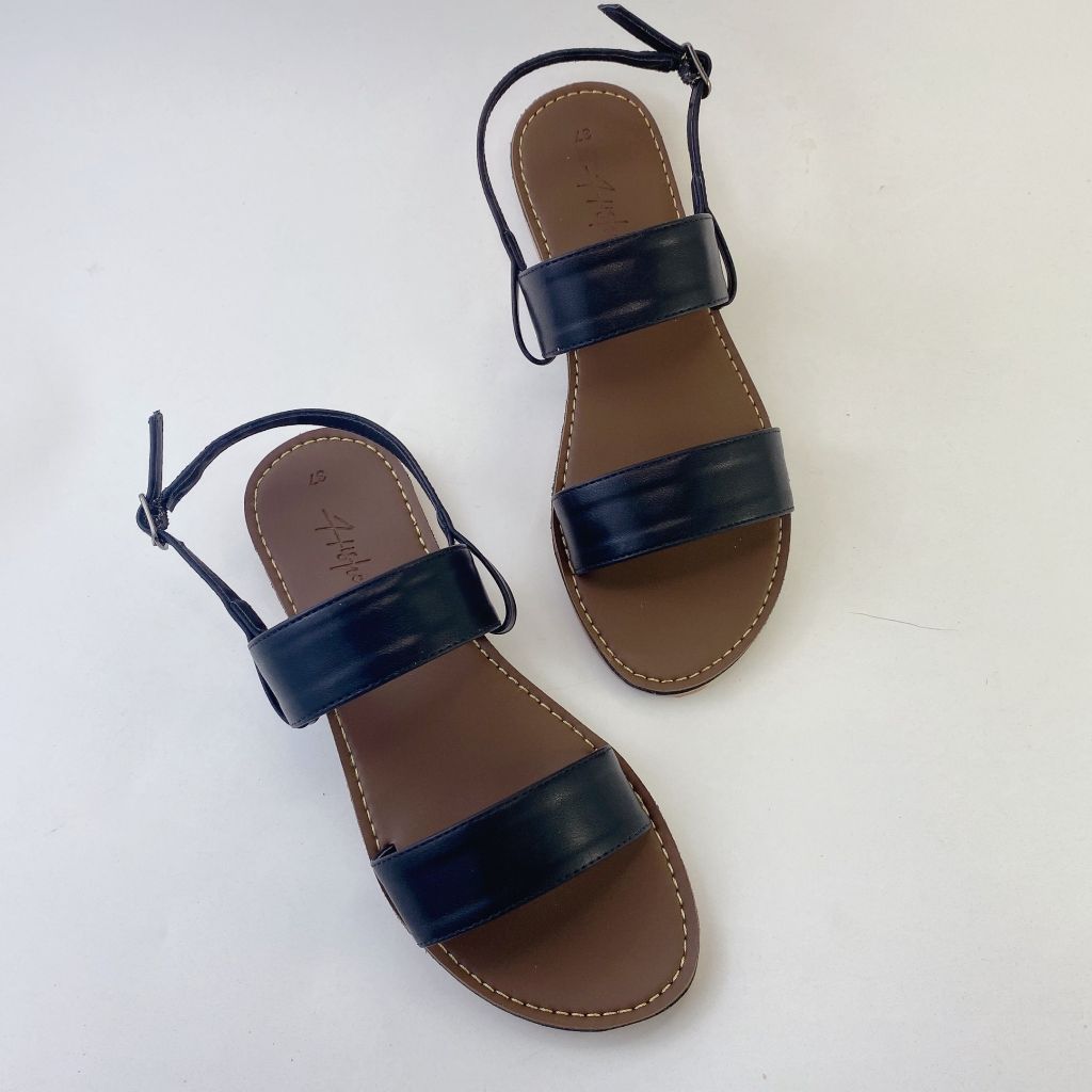 Giày Sandal Nữ Quai Ngang Da Mềm Có Bigsize Hishoo S050