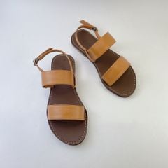 Giày Sandal Nữ Quai Ngang Da Mềm Có Bigsize Hishoo S050