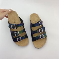 Dép đế trấu birken quai ngang 3 khoá Galaxy rắn HISHOO D092