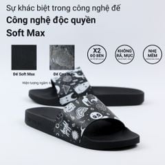 Dép quai ngang da bò In Hình Lễ Hội Ma Ám HISHOO U113
