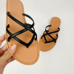 Dép Lê Nữ Xỏ Ngón Đế Bệt Quai Đan Chéo Dây Mảnh HISHOO S069