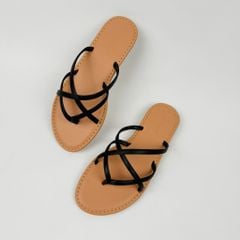 Dép Lê Nữ Xỏ Ngón Đế Bệt Quai Đan Chéo Dây Mảnh HISHOO S069