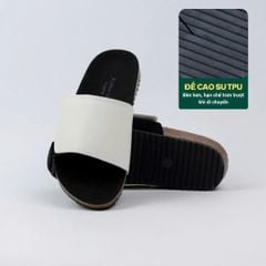 Dép đế trấu birken quai ngang Xé Dán da lộn HISHOO R103