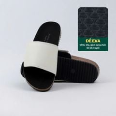 Dép đế trấu birken quai ngang Xé Dán da lộn HISHOO R103