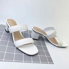 Giày Cao Gót 5cm Nữ Đế Vuông Quai Ngang Hishoo S055