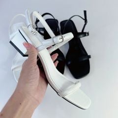 Giày Cao Gót Sandal Quai Mảnh Đế Vuông 3cm HISHOO S052