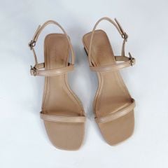 Giày Cao Gót Sandal Quai Mảnh Đế Vuông 3cm HISHOO S052