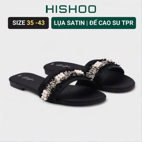 Dép Lê Nữ Đế Bệt Quai Ngang Đính Đá Có Bigsize HISHOO S063