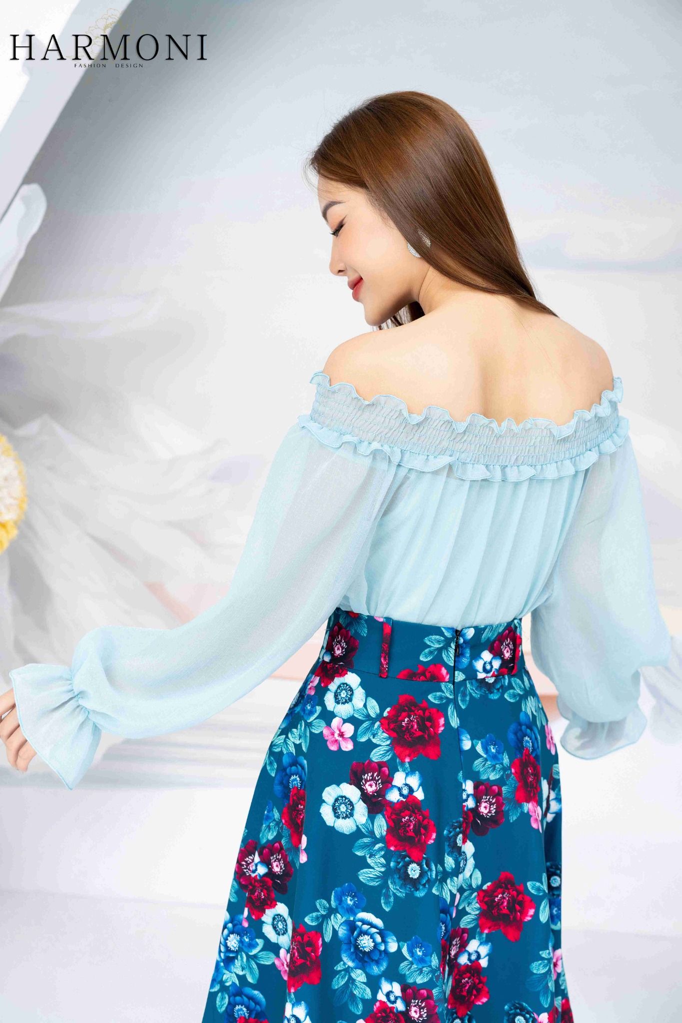 Chân váy xòe hình hoa hồng  Lazadavn