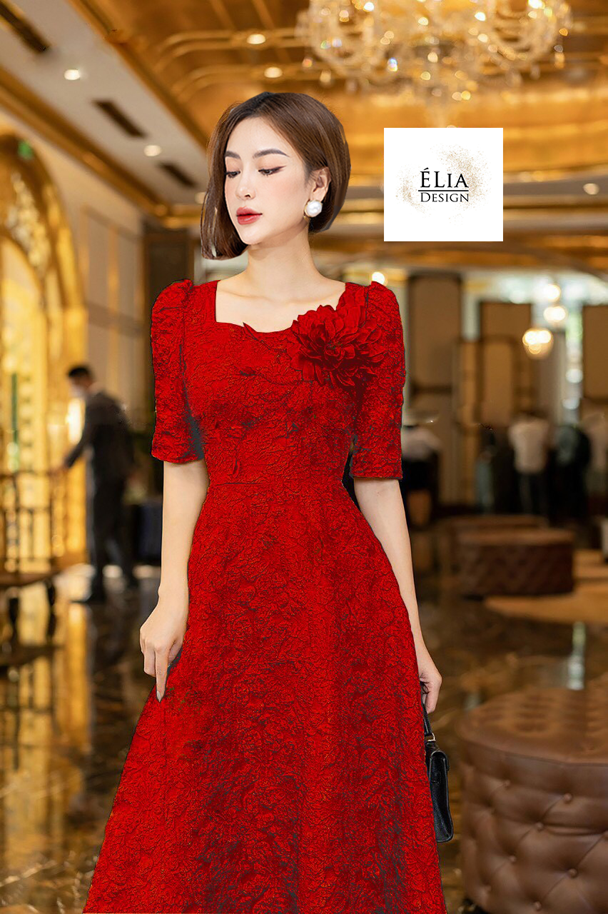 Đầm xoè gấm xốp hoa Cao Cấp Rất Đẹp MS5353440 giá sỉ giá bán buôn  Thị  Trường Sỉ