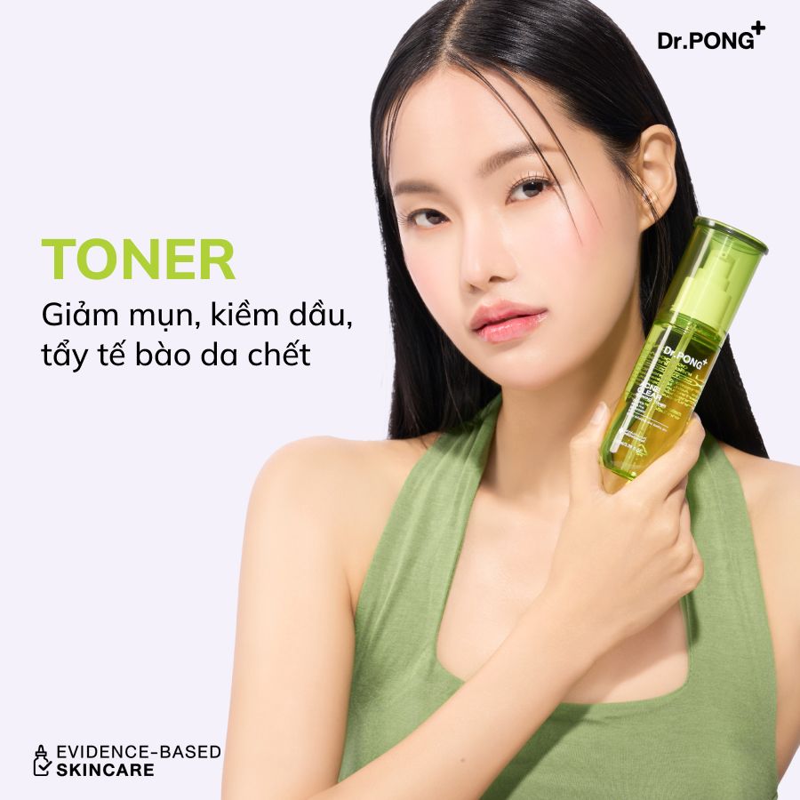  Toner giảm mụn, kiềm dầu Dr.PONG Acne Clear Glowing 100ml 
