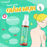  Xịt dưỡng hỗ trợ giảm mụn cơ thể Dr.PONG B3 Acne Clear Body Spray 60ml 