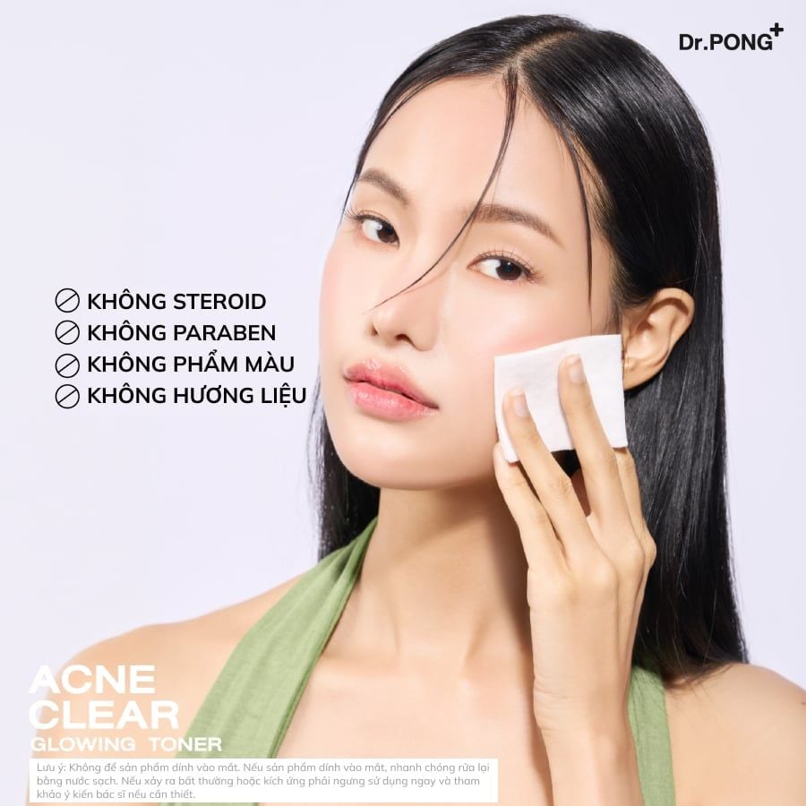 Toner giảm mụn, kiềm dầu Dr.PONG Acne Clear Glowing 100ml 