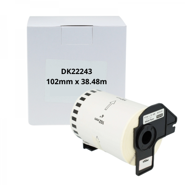 Nhãn giấy liên tục, tương thích Brother DK-22243, khổ 102mmx30,48m