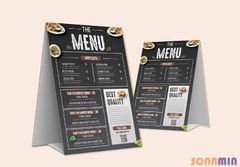 In menu nhà hàng, quán ăn theo thiết kế độc quyền