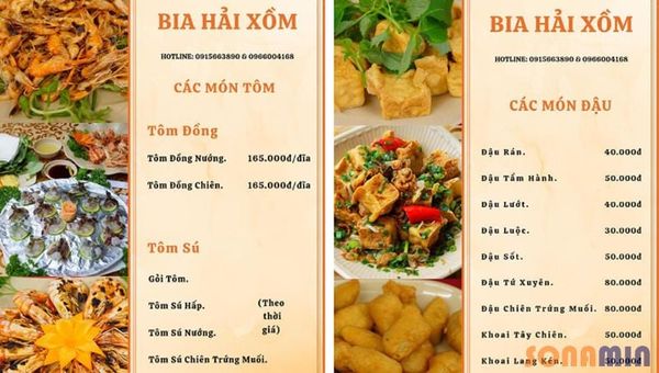 In menu nhà hàng, quán ăn theo thiết kế độc quyền