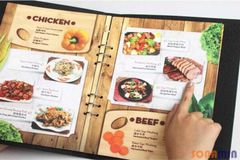 In menu nhà hàng, quán ăn theo thiết kế độc quyền