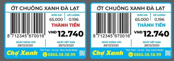 Tem giấy nhiệt khổ 58×40 mm cho cân điện tử