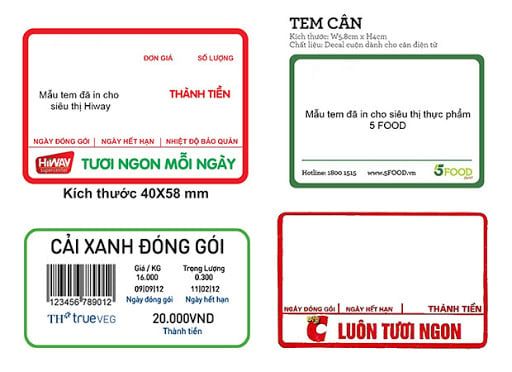 Tem giấy nhiệt khổ 58×40 mm cho cân điện tử