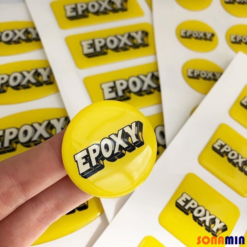 In Tem Nhựa Phủ Epoxy | Tem nhựa dập nổi