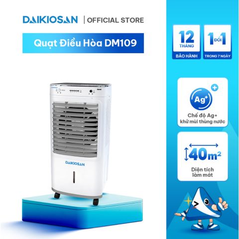 Mát Làm Mát, Quạt Điều Hòa, Quạt Hơi Nước DAIKIOSAN DM109 Công Nghệ Khử Mùi, Diệt Khuẩn Ag+, Cảm Biến Mực Nước