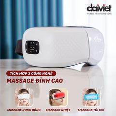 Máy Massage Mắt DAIKIOSAN DVMM-00001 Công Nghệ 3 Trong 1 Massage Rung, Nhiệt và Túi Khí Giúp Giảm Căng Thẳng, Thư Giãn