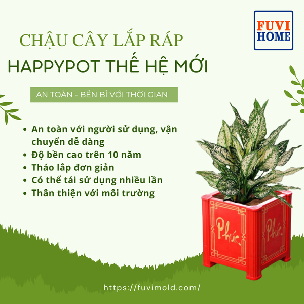  CHẬU CÂY LẮP RÁP HAPPYPOT 30x30  -  HAPPYPOT MODULAR PLANTER 