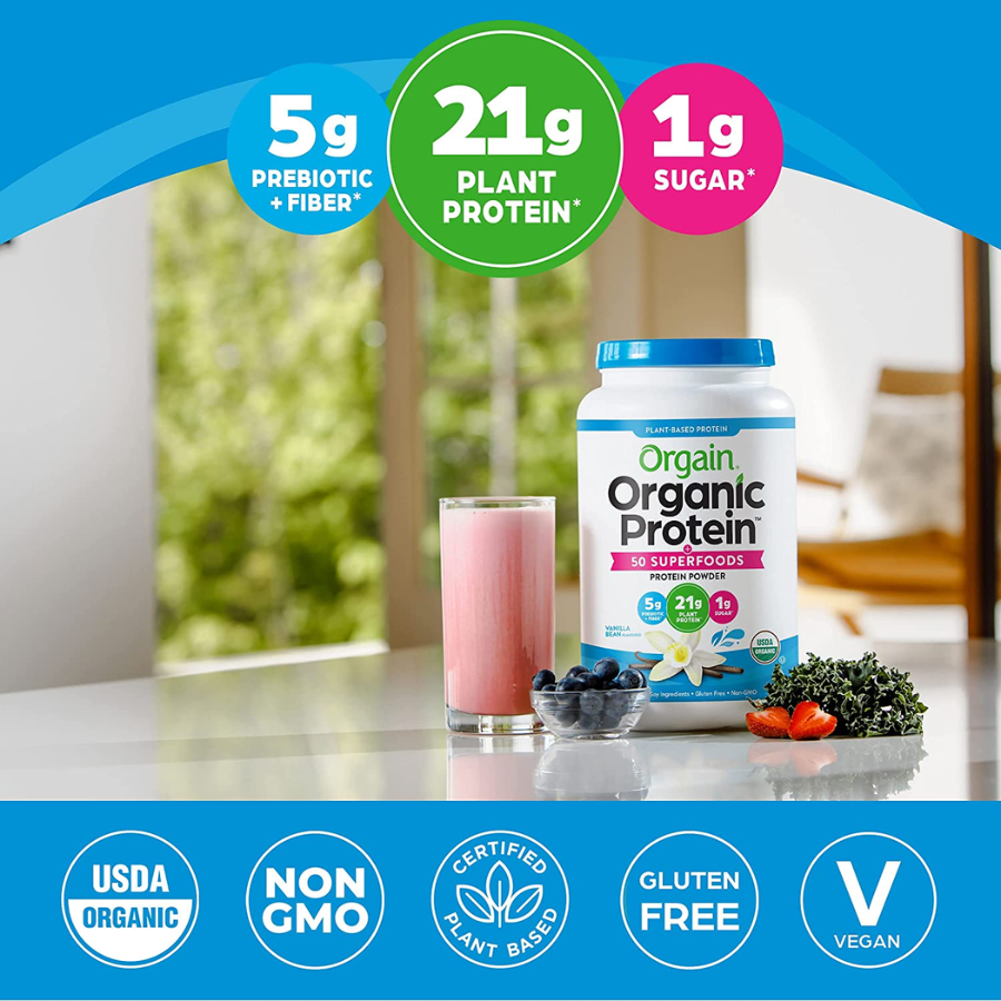 Bột Protein Hữu Cơ Orgain Organic Protein & Superfoods 918G | Whey Tốt