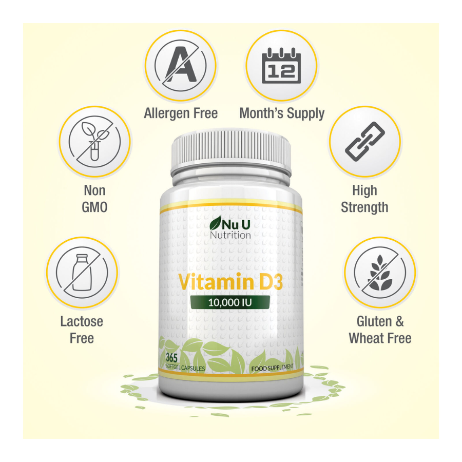 Nu U Nutrition Vitamin D3 10,000 IU 365 Viên