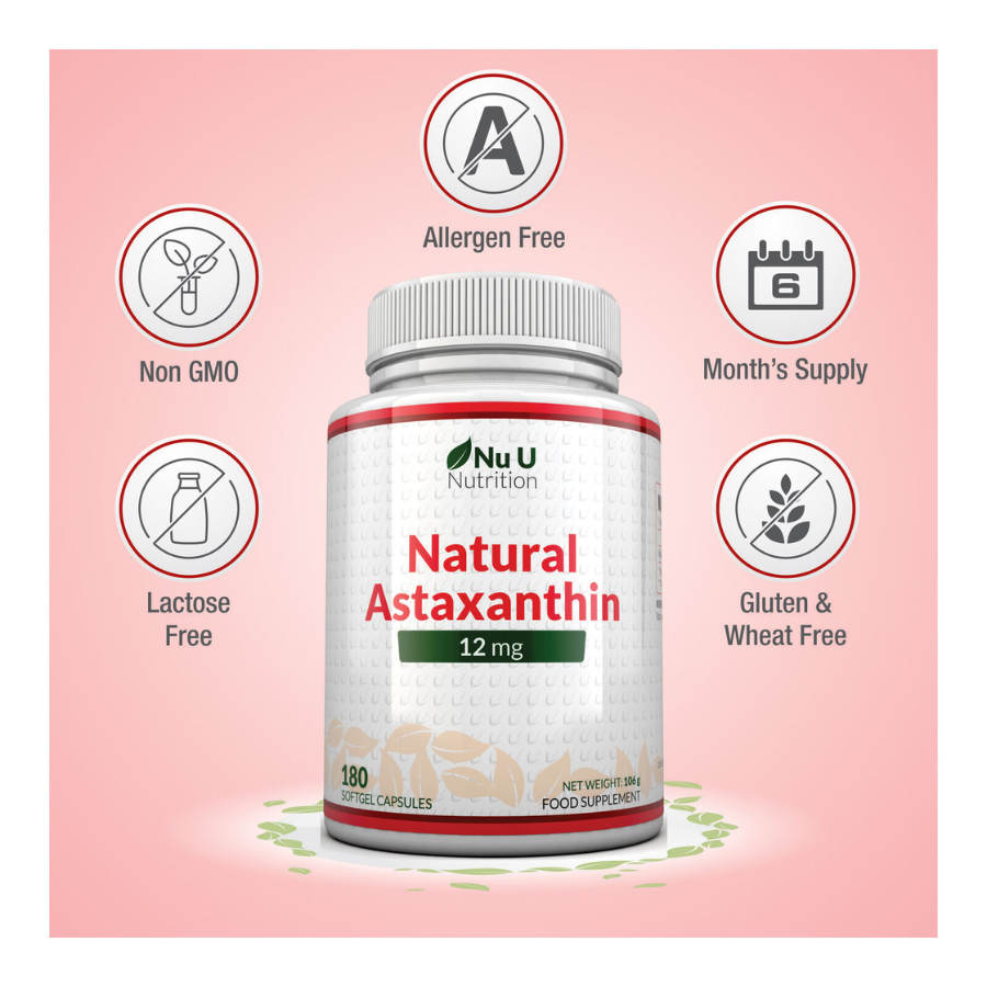 Nu U Nutrition Natural Astaxanthin 12mg 180 Viên | 180 Servings