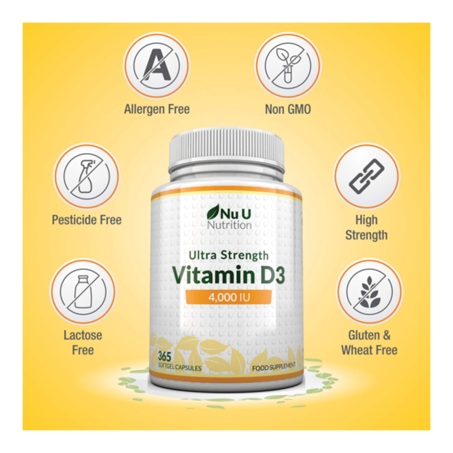 Nu U Nutrition Vitamin D3 4000 IU 365 Viên | 365 Servings