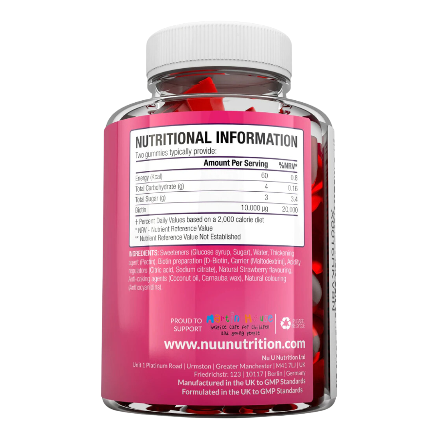 Nu U Nutrition Biotin Hair Gummies 90 Viên Dẻo | 45 Servings