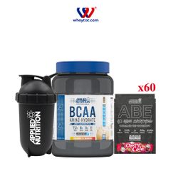 Combo BCAA Amino Hydrate 1.4KG + 60 Sample ABE + Bình Lắc Applied